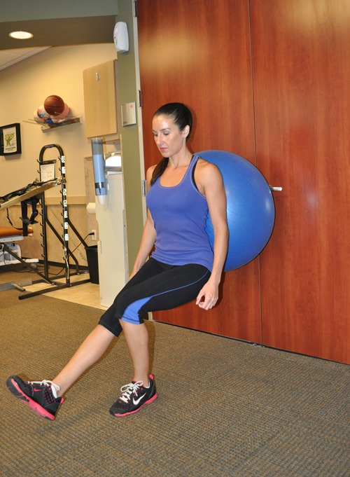 Ball squats- unilateral